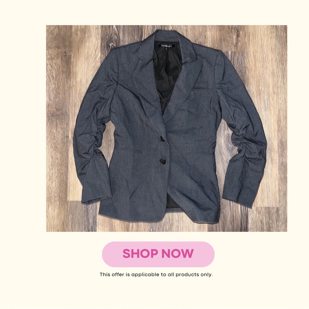 Gianni Bini Charcoal Gray Tailored Blazer